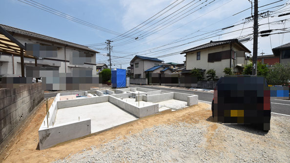 広島市佐伯区利松1丁目の注文住宅A現場の基礎工事外観撮影2018.06.24