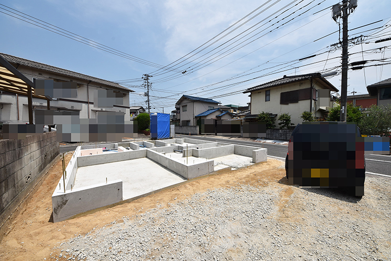 広島市佐伯区利松1丁目の注文住宅A現場の基礎工事外観撮影2018.06.24
