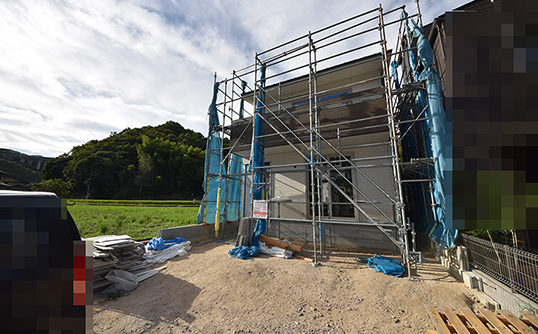 広島市佐伯区利松注文住宅C現場の外観撮影2018.0827
