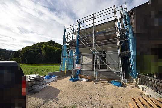広島市佐伯区利松注文住宅C現場の外観撮影2018.0827